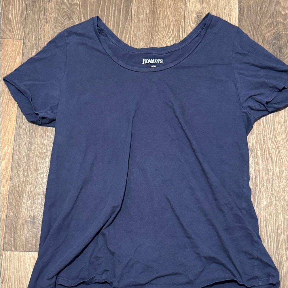 Roaman's Women's Blue Medium Shirt